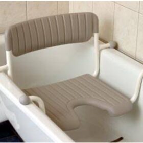 Badewannensitz mit Hygieneausschnitt und Rückenlehne